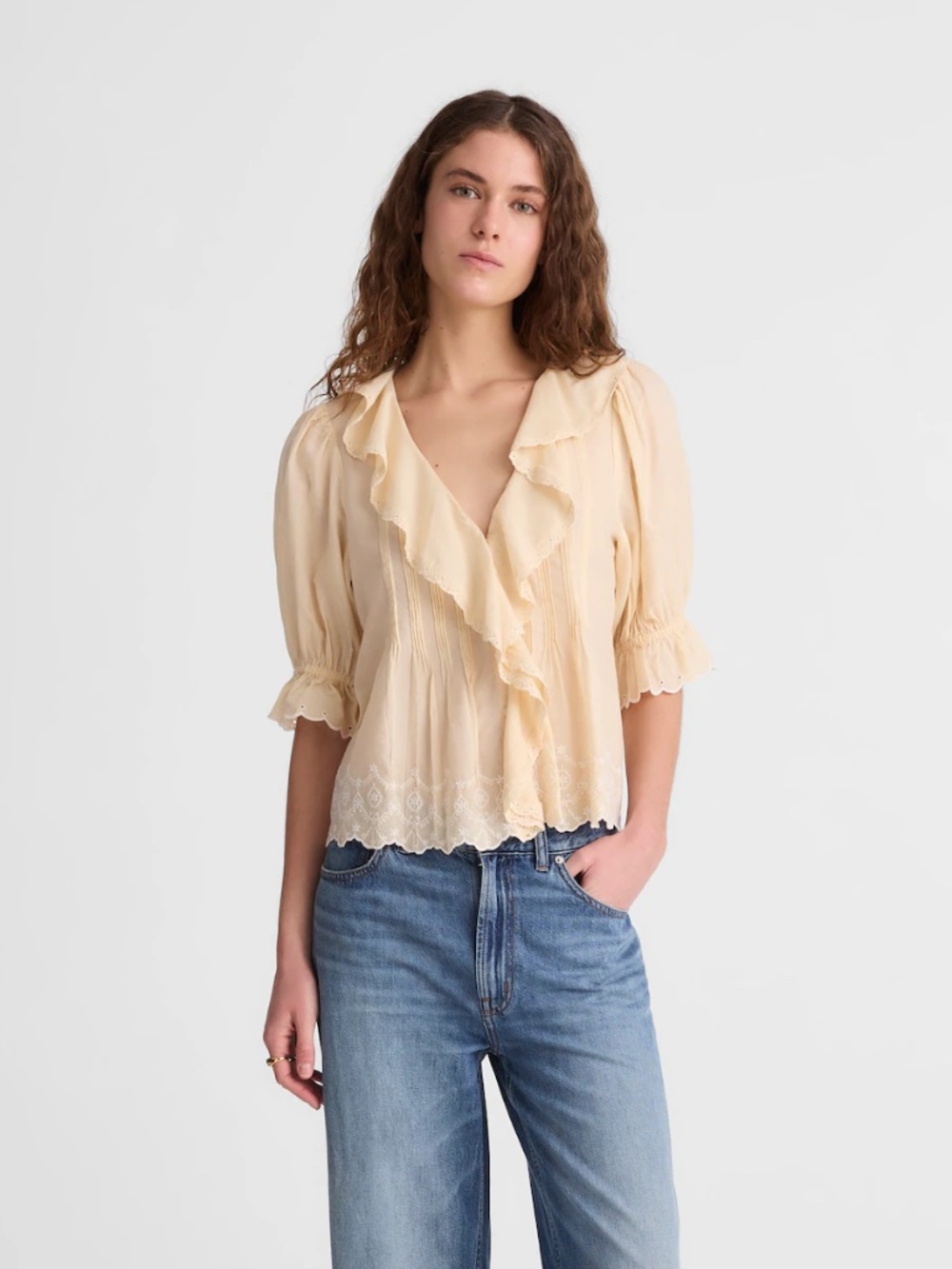 Madewell The Blaire Top In Pale Marzipan XS